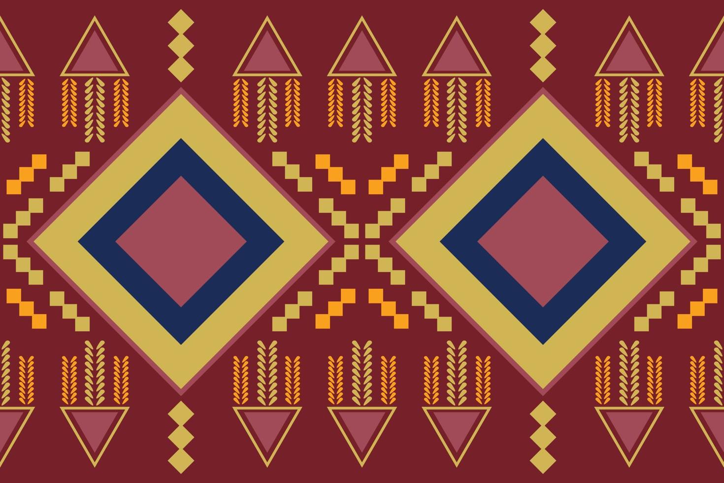 Ethnic fabric pattern geometric style. Sarong Aztec Ethnic oriental pattern traditional Crimson red background. Abstract,vector,illustration. use for texture,clothing,wrapping,decoration,carpet. vector