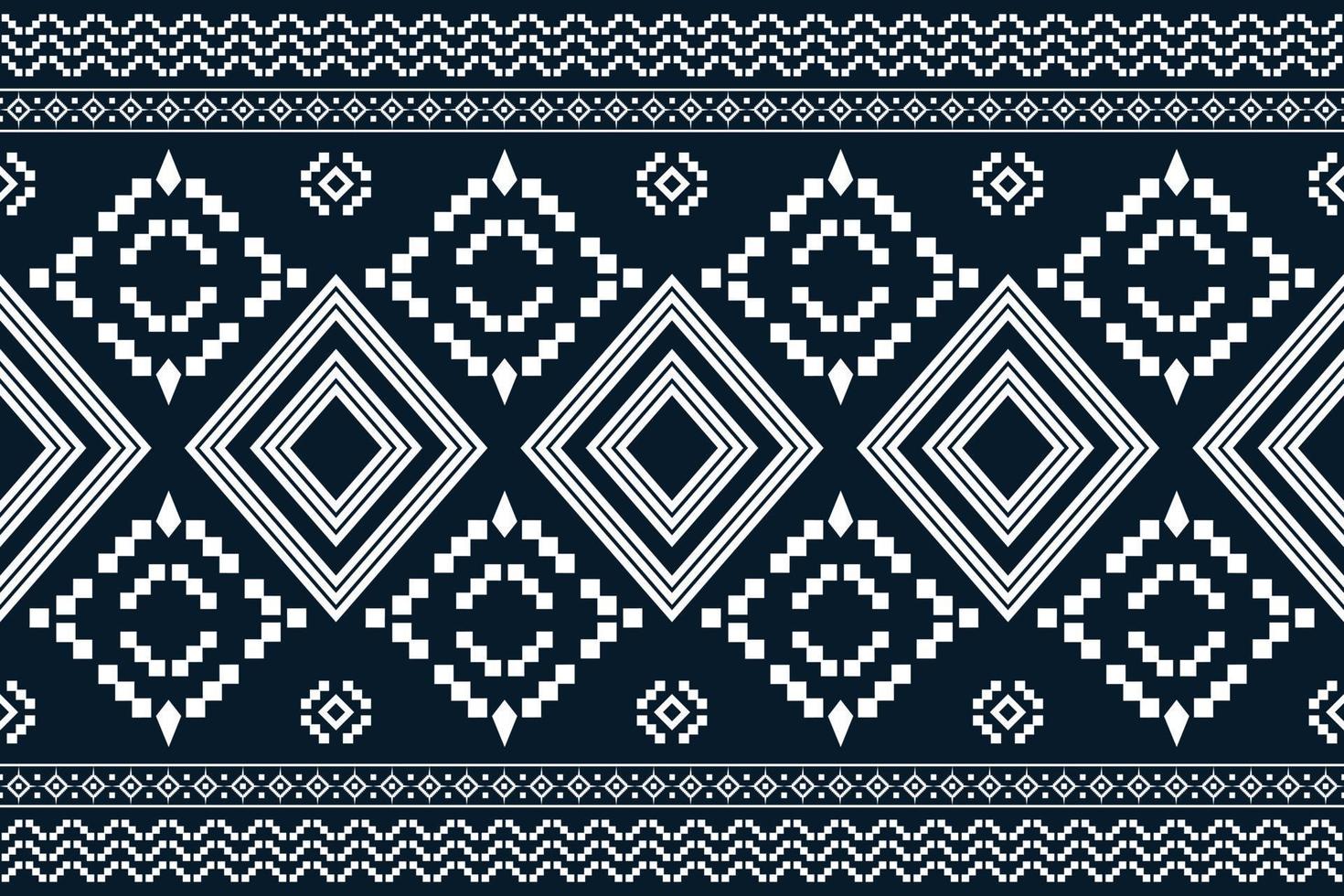 patrón de tejido étnico estilo geométrico. sarong azteca étnico oriental patrón tradicional fondo azul marino oscuro. resumen, vector, ilustración. uso para textura, ropa, envoltura, decoración, alfombra. vector