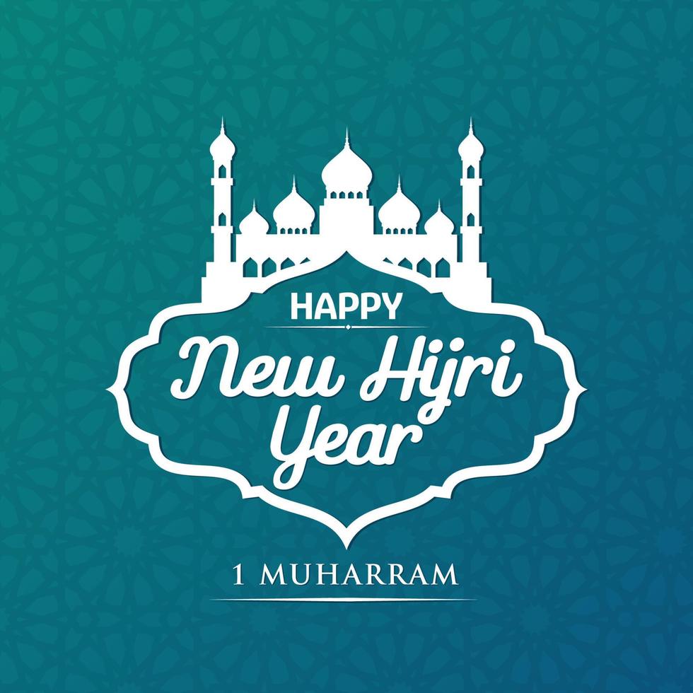 Happy New Hijri Year, Islamic New Year logotype vector