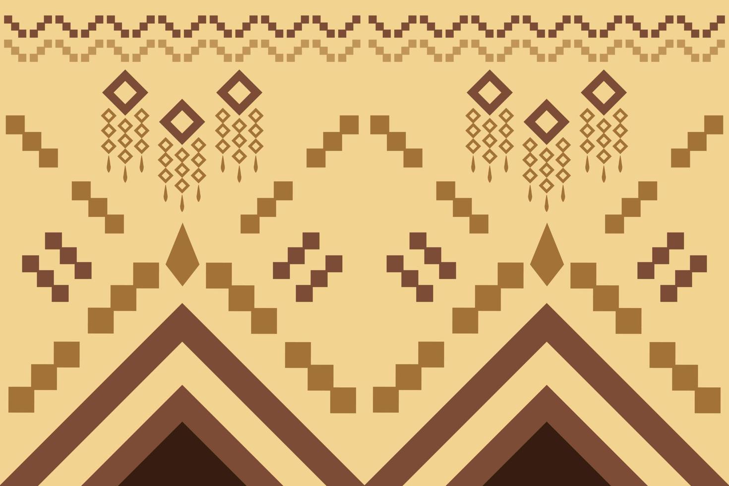 Ethnic fabric pattern geometric style. Sarong Aztec Ethnic oriental pattern traditional white brown cream background. Abstract,vector,illustration. use for texture,clothing,wrapping,decoration,carpet. vector