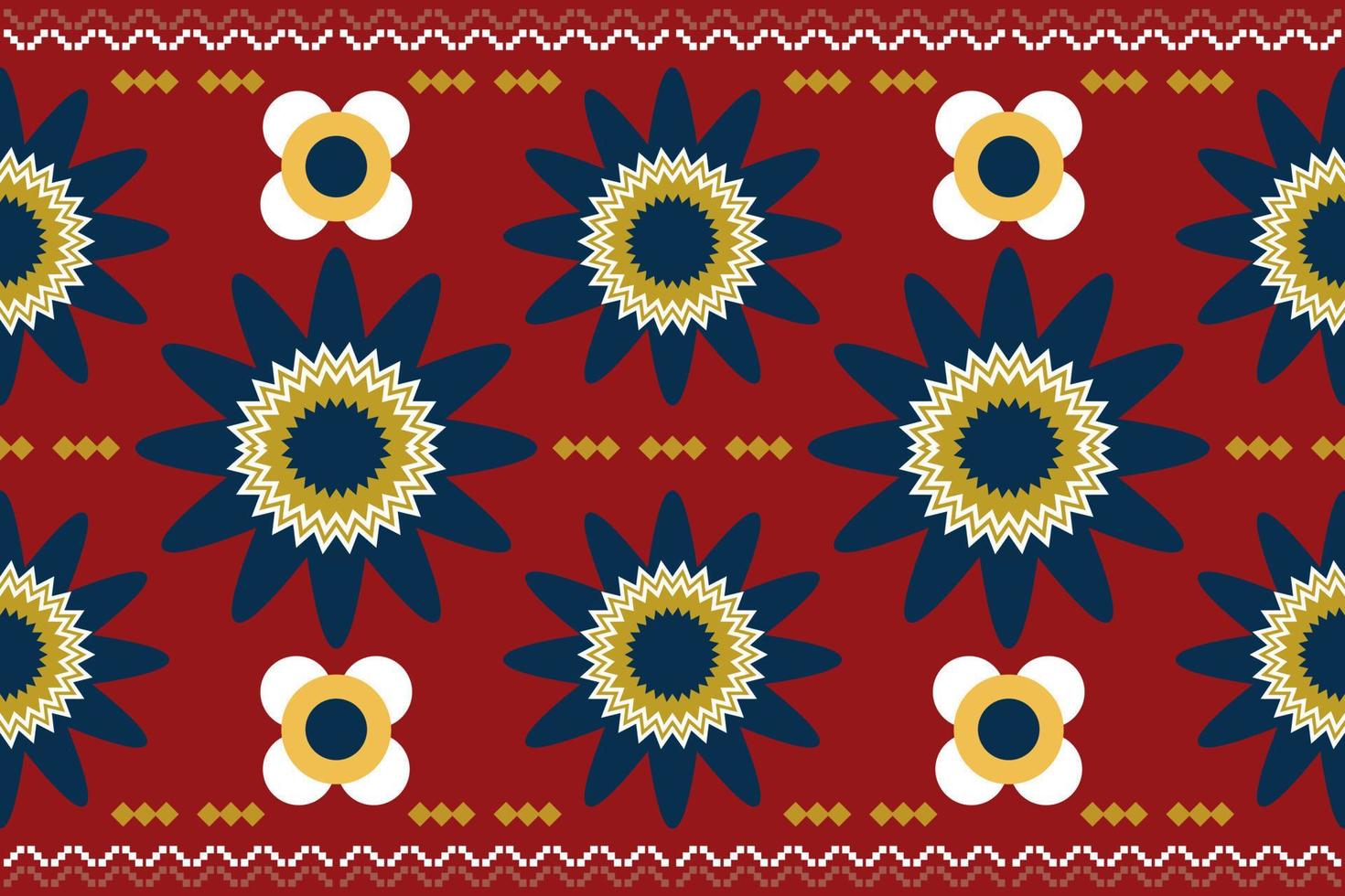 Ethnic fabric pattern geometric style. Sarong Aztec Ethnic oriental pattern traditional Crimson red background. Abstract,vector,illustration. use for texture,clothing,wrapping,decoration,carpet. vector