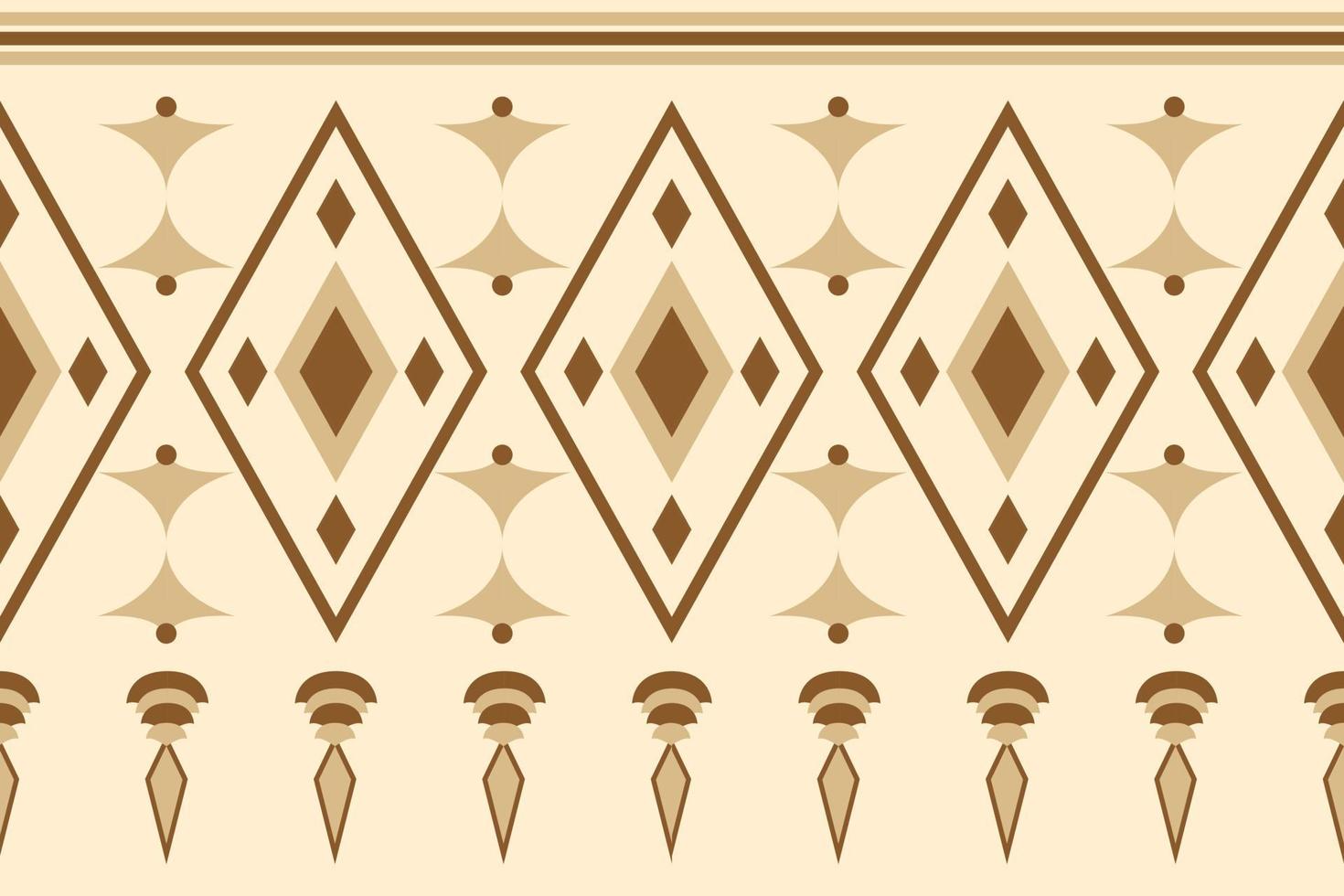 Ethnic fabric pattern geometric style. Sarong Aztec Ethnic oriental pattern traditional white brown cream background. Abstract,vector,illustration. use for texture,clothing,wrapping,decoration,carpet. vector