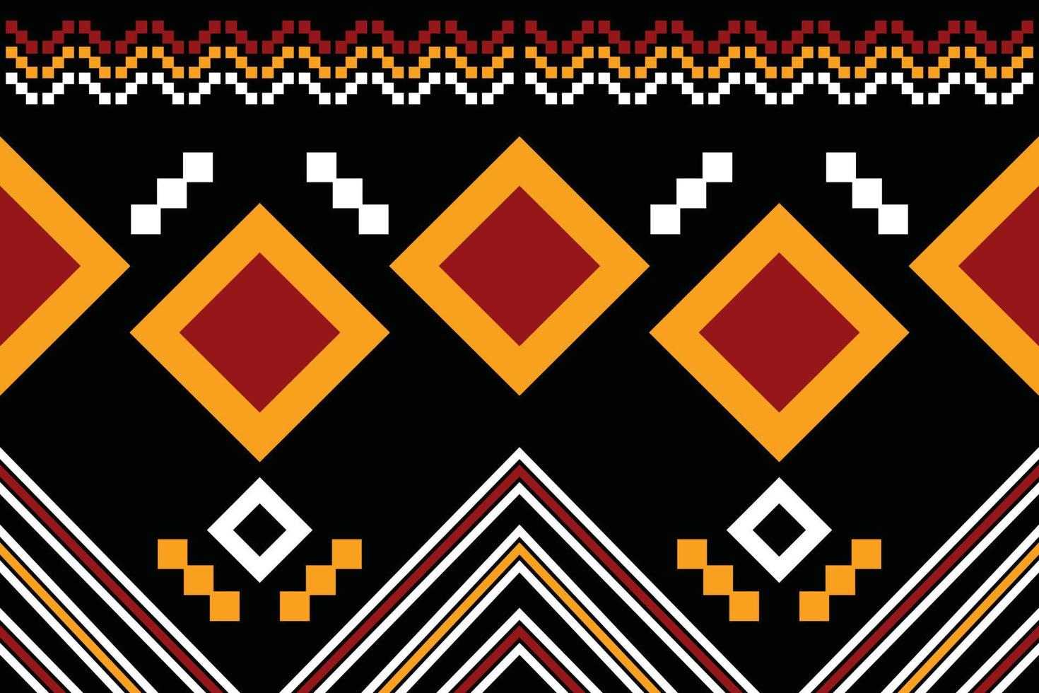 patrón de tela thnic estilo geométrico. sarong azteca étnico oriental patrón tradicional fondo negro oscuro. resumen, vector, ilustración. uso para textura, ropa, envoltura, decoración, alfombra. vector