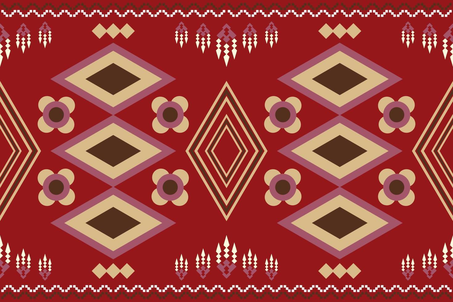 patrón de tejido étnico estilo geométrico. sarong azteca étnico oriental patrón tradicional fondo rojo carmesí. resumen, vector, ilustración. uso para textura, ropa, envoltura, decoración, alfombra. vector