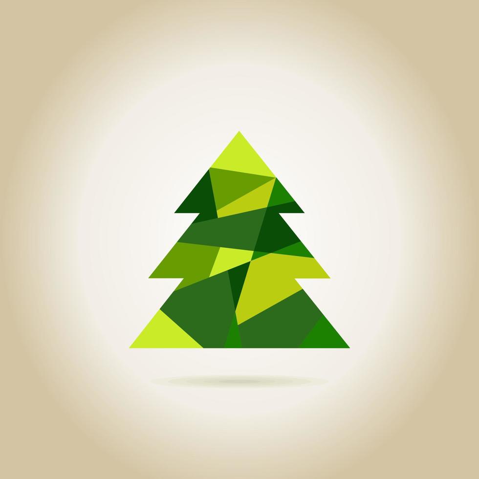 Christmas tree made of rags. A vector illustration