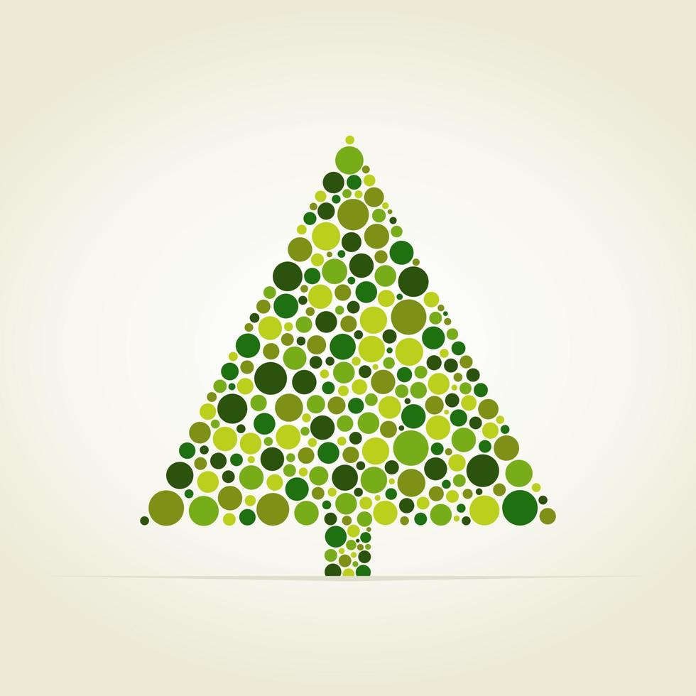 Christmas tree from green spheres. A vector illustration