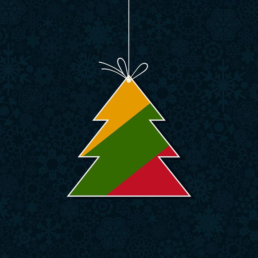 el árbol de navidad consiste en copos de nieve. una ilustración vectorial vector