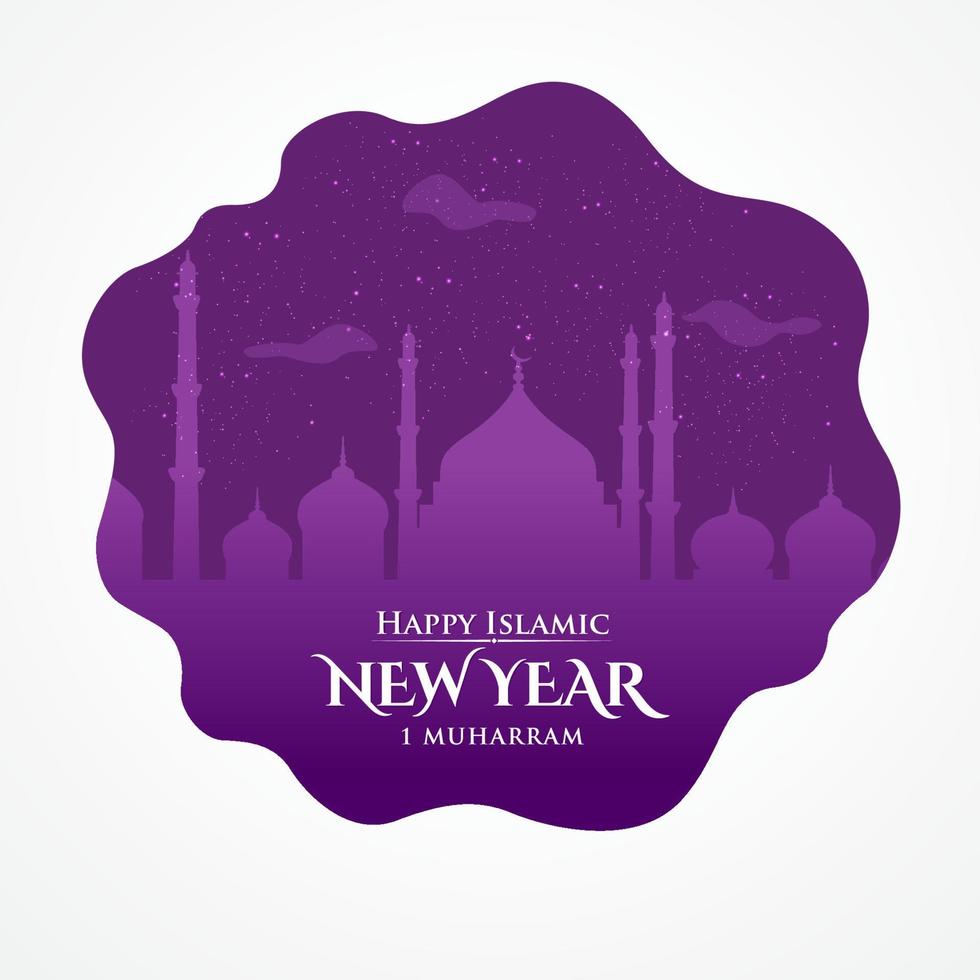 Happy islamic new year vector illustration. New hijri year background suitable for greeting card, poster and banner