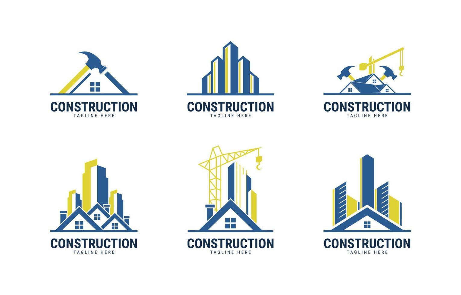 colección de logotipos de empresas de construcción vector