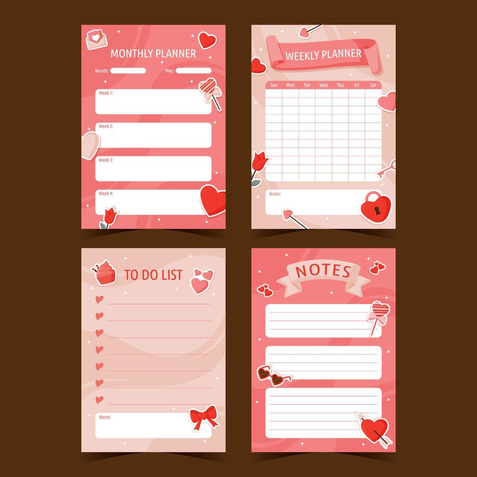 Valentine Journal Template vector