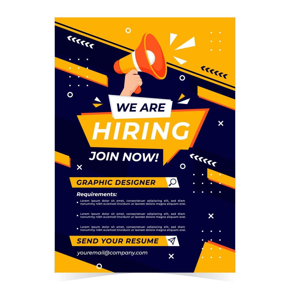 We Are Hiring Poster Template vector