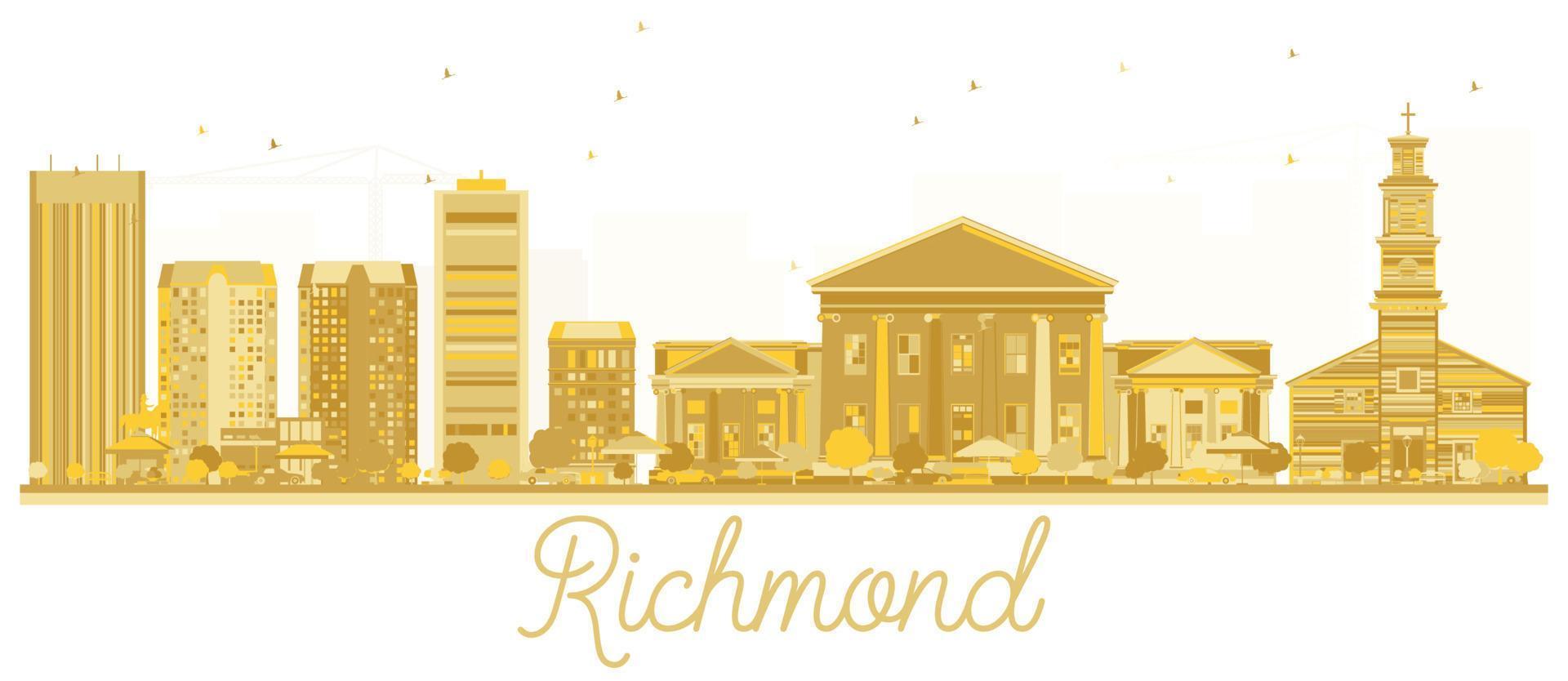 Richmond City skyline golden silhouette. vector