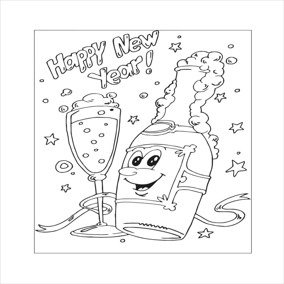 two glasses of champagne isolated on white fizz.Realistic bottle of champagne. vector