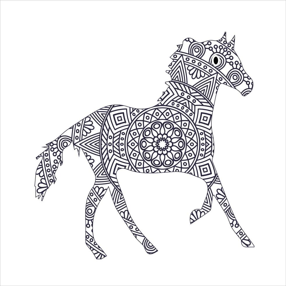 Llama and horse for coloring book,coloring page,coloring picture and other design element.Vector vector