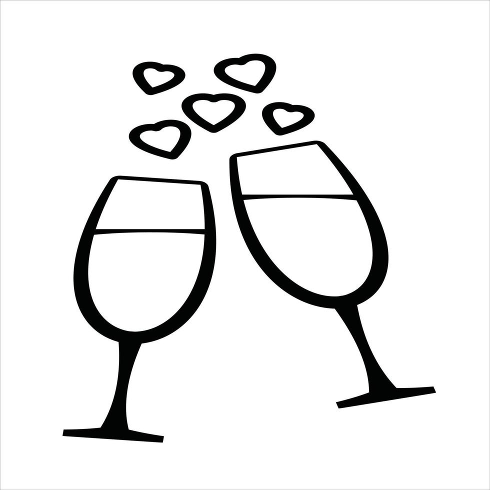 two glasses of champagne isolated on white fizz.Realistic bottle of champagne. vector