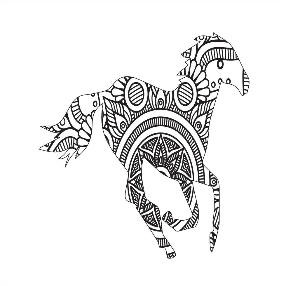 Llama and horse for coloring book,coloring page,coloring picture and other design element.Vector vector