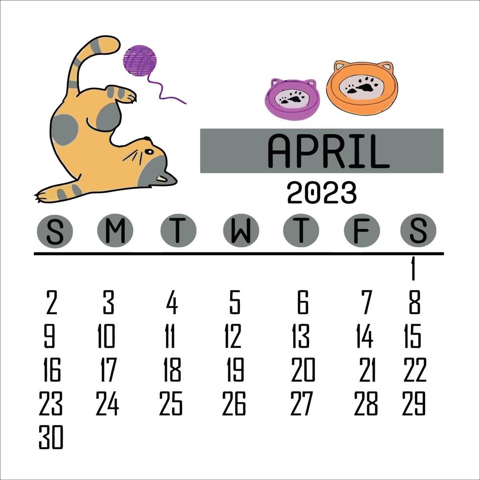 calender 2023 coloring page vector