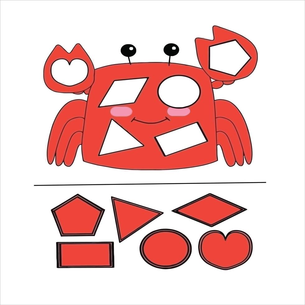shapes match puzzles coloring page vector