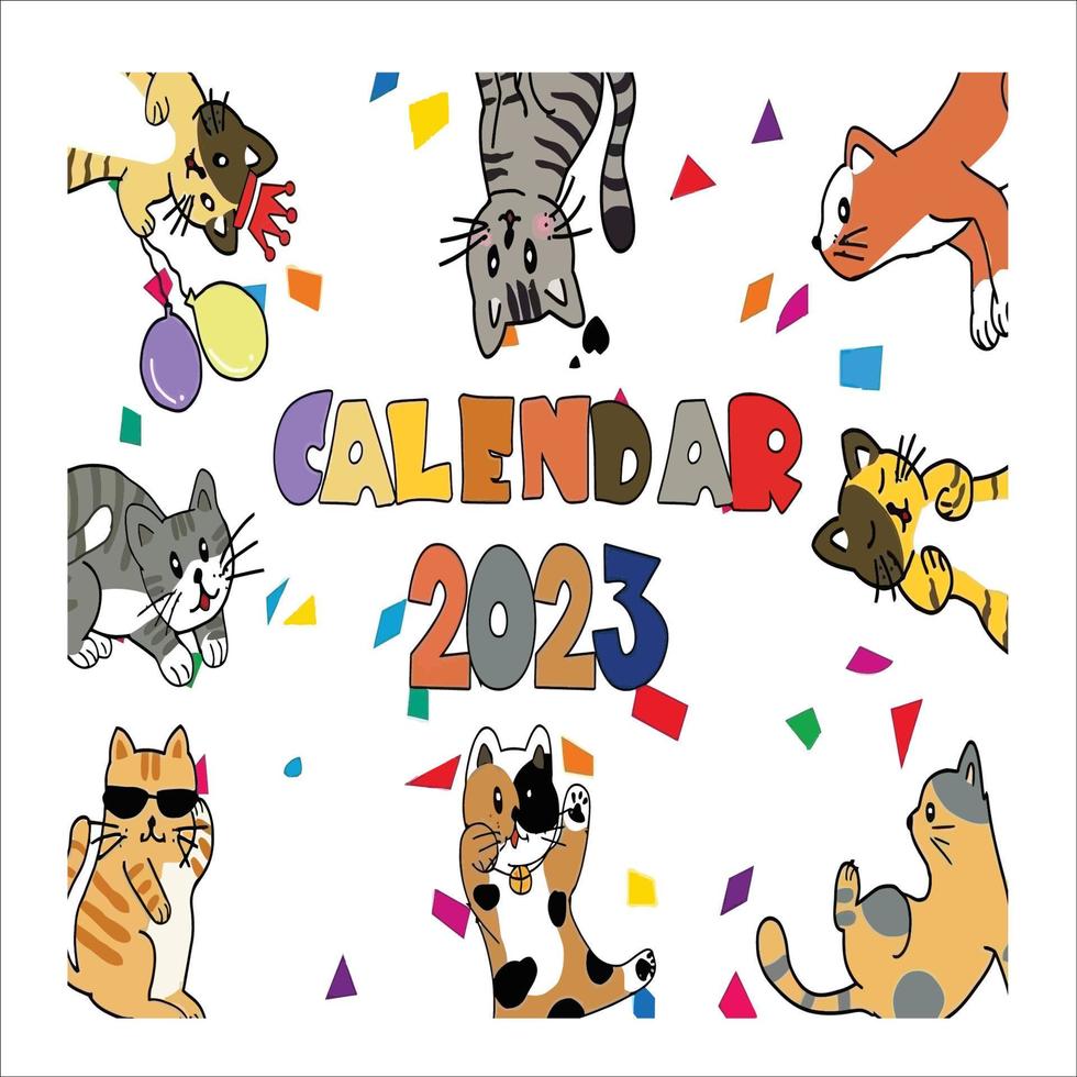 calender 2023 coloring page vector