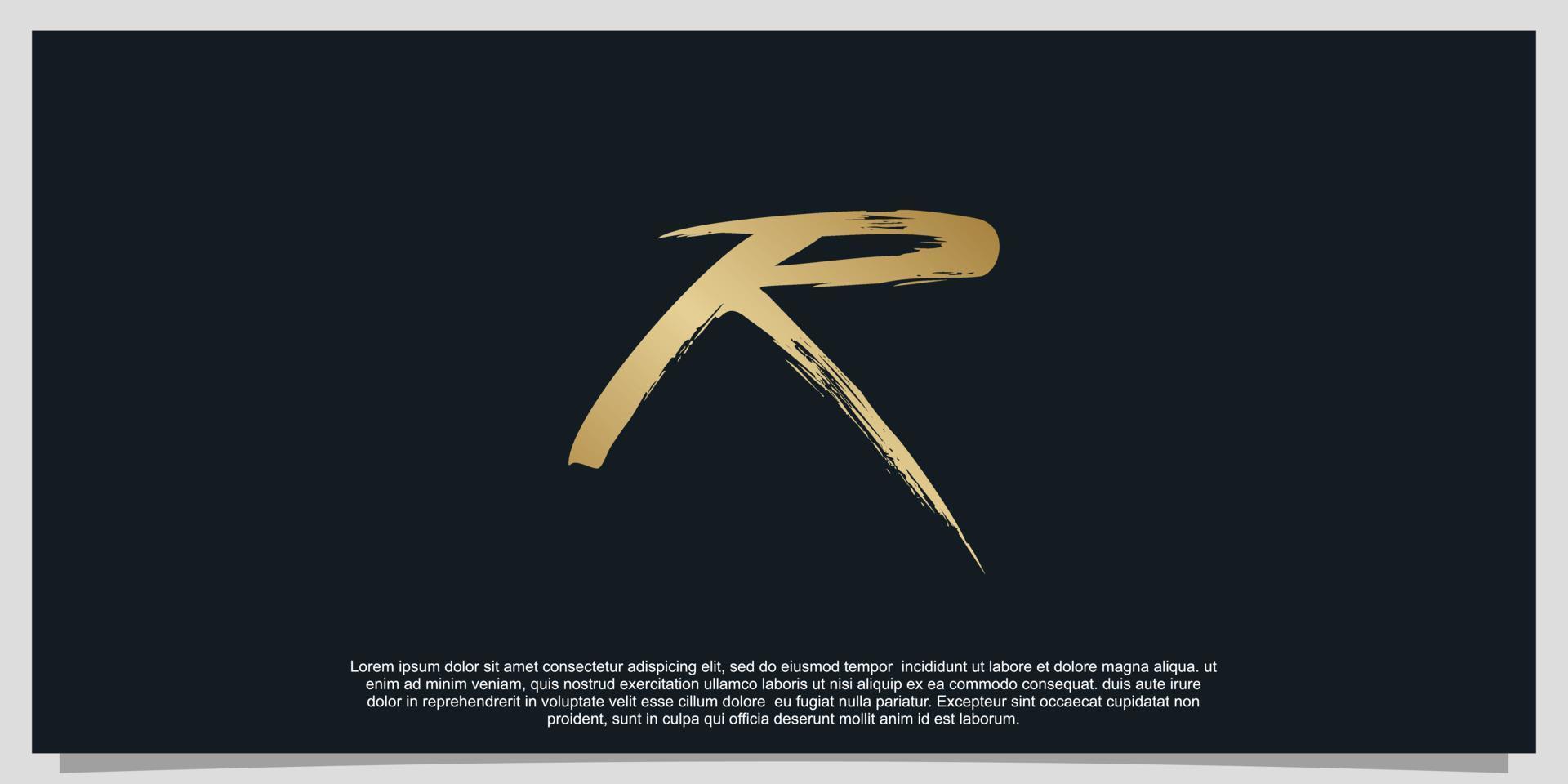 Letter R logo design gradient luxury design illustration Premium Vector