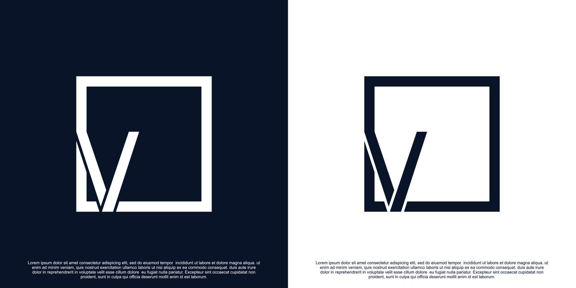diseño creativo del logotipo inicial de la letra v con concepto único premium vector parte 2
