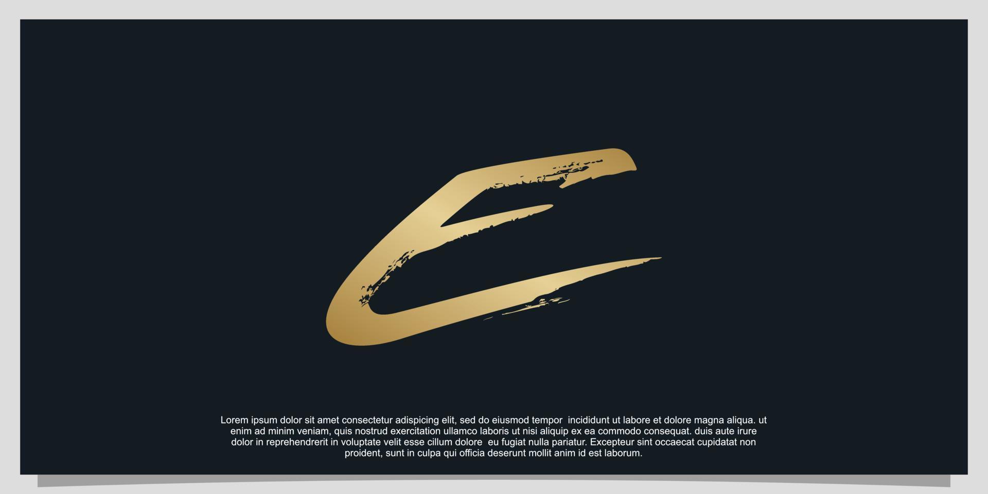Letter E logo design gradient luxury design illustration Premium Vector
