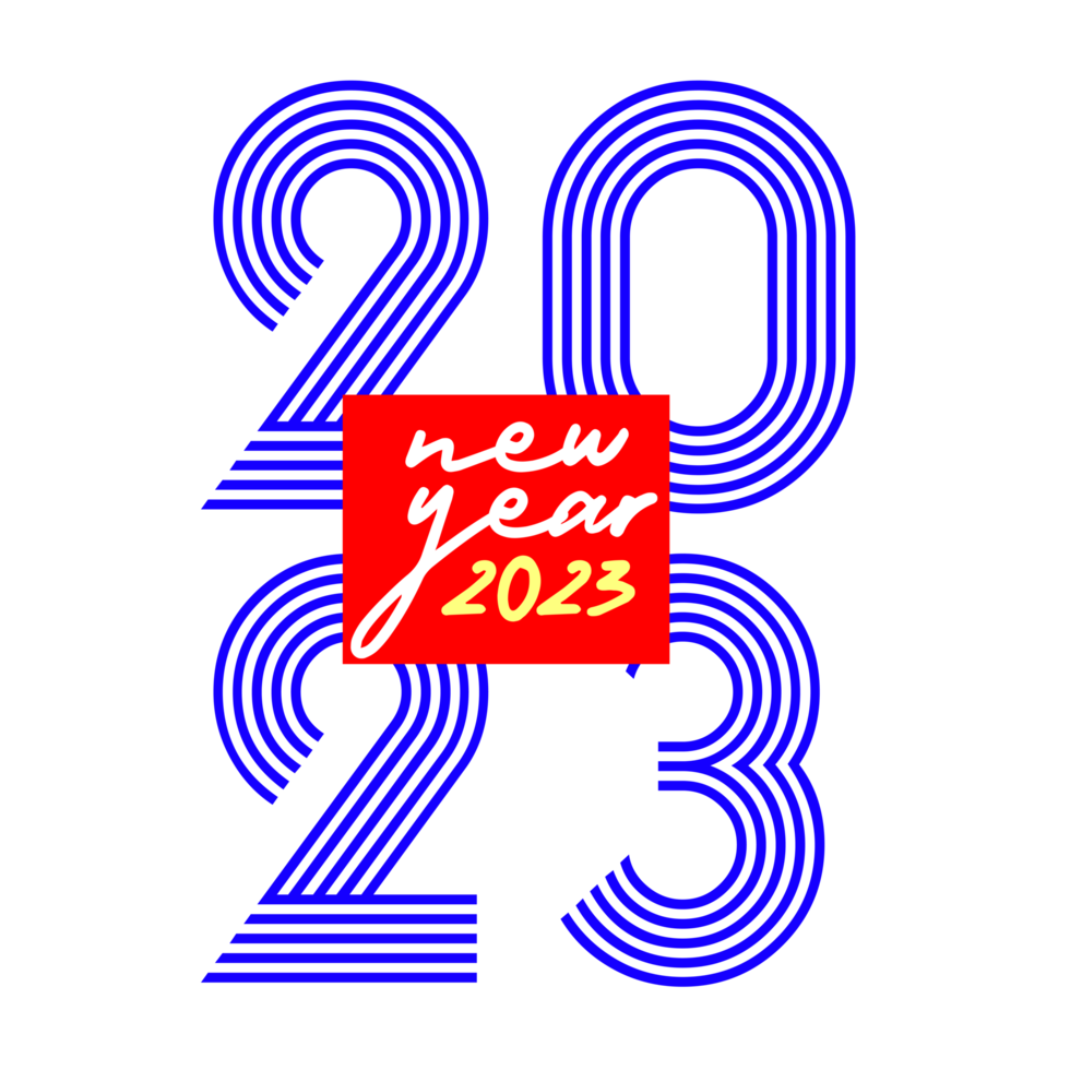 2023 New Year Lettering with Transparent Background png
