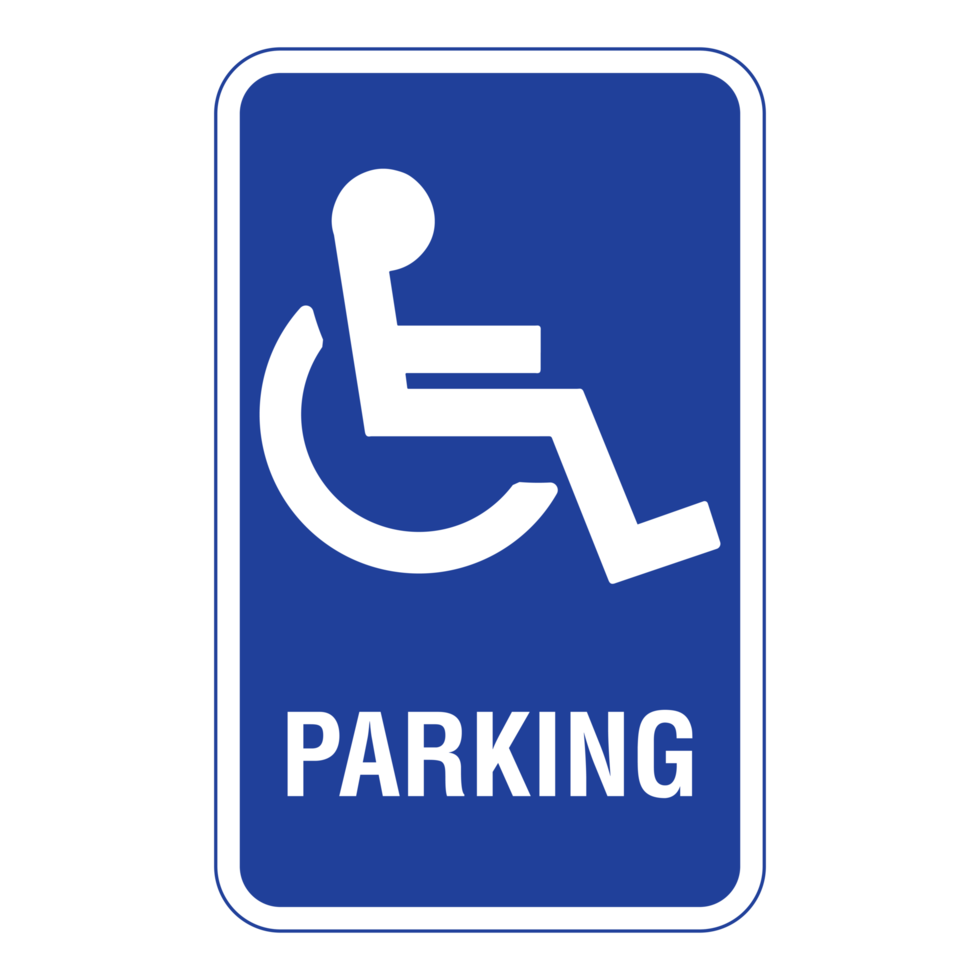 Disabled Parking Sign on Transparent Background png