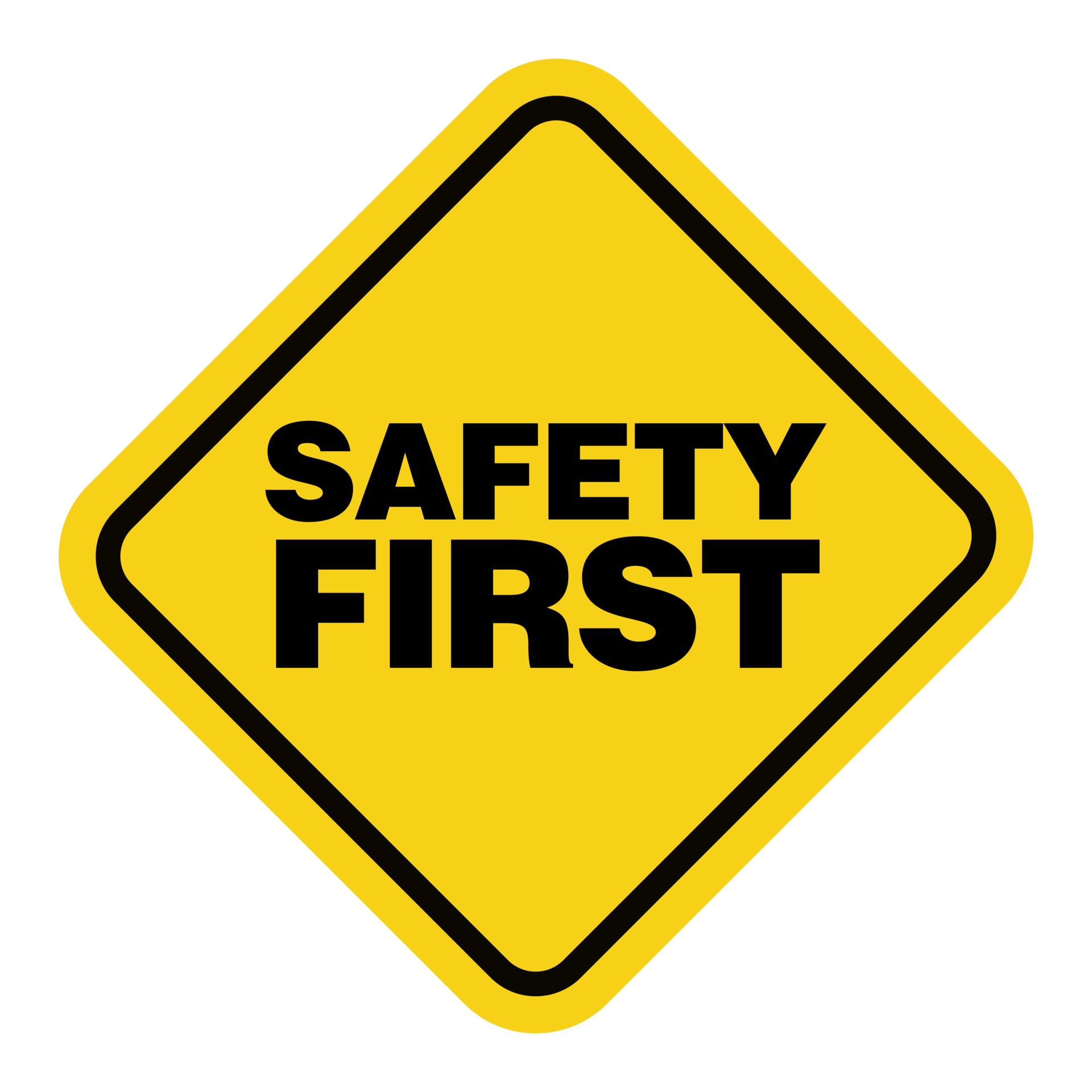 Safety First Yellow Sign on Transparent Background 16770597 PNG