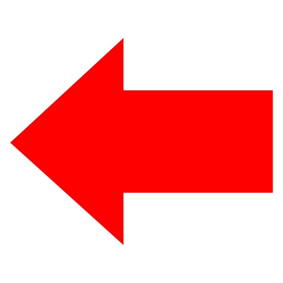 Red Directional Arrow on Transparent Background png