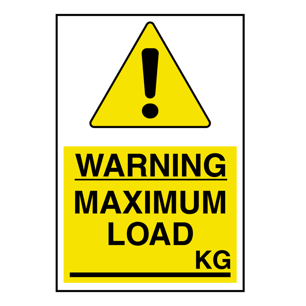 Maximum Loading warning Sign Label on Transparent Background png