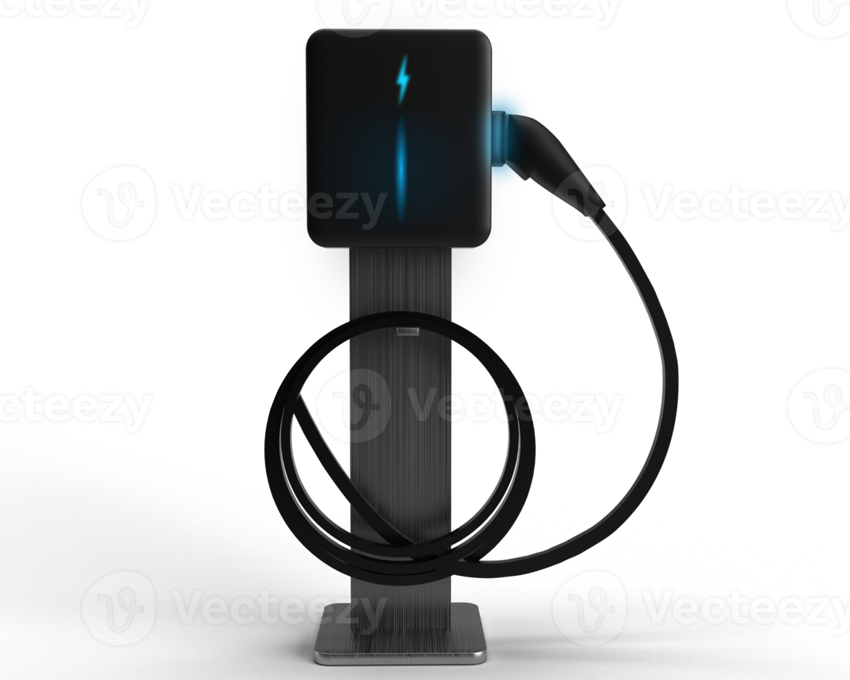 ev laddare bil kabel- motor bil bil mobil energi kraft station grön rena hybrid fordon plugg i teknologi innovation framtida kör elektricitet transport parkering tanka motor hem.3d framställa png