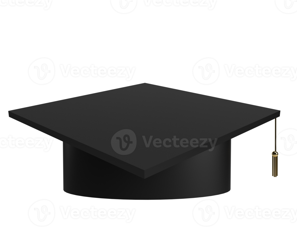 hat black color symbol decorate ornament congratulation student university college high school academic diploma degree cap wisdom certificate knowledge bachelor award degree achievement.3d render png