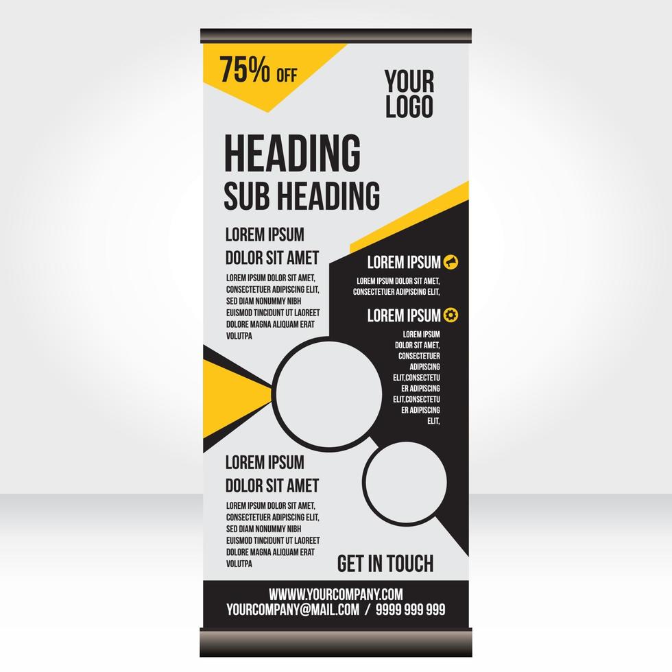 Pull up banner roller banner design vector