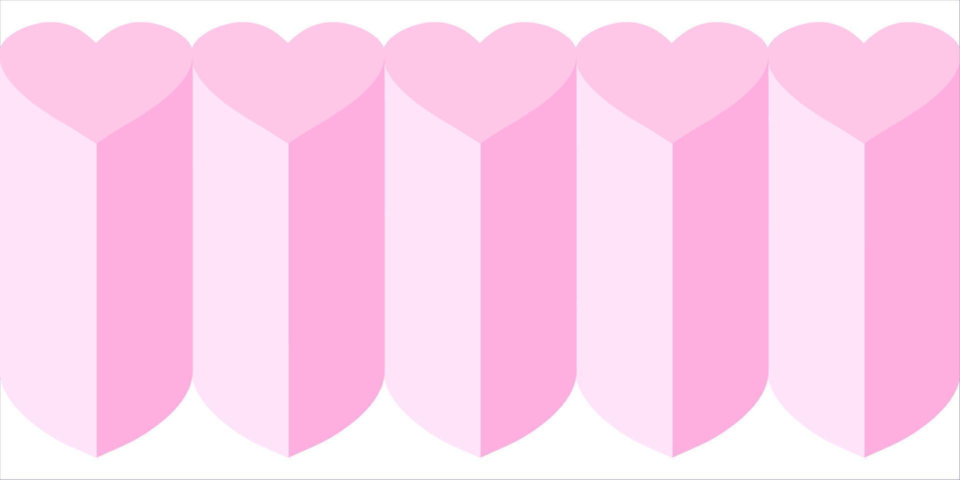 Pink Heart Stack Block Repeating Pattern vector