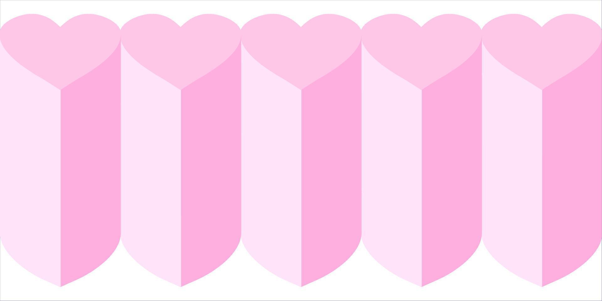 Pink Heart Stack Block Repeating Pattern vector