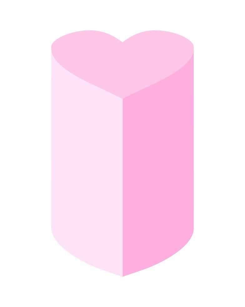 Heart Cylinder Pink Flat Block vector