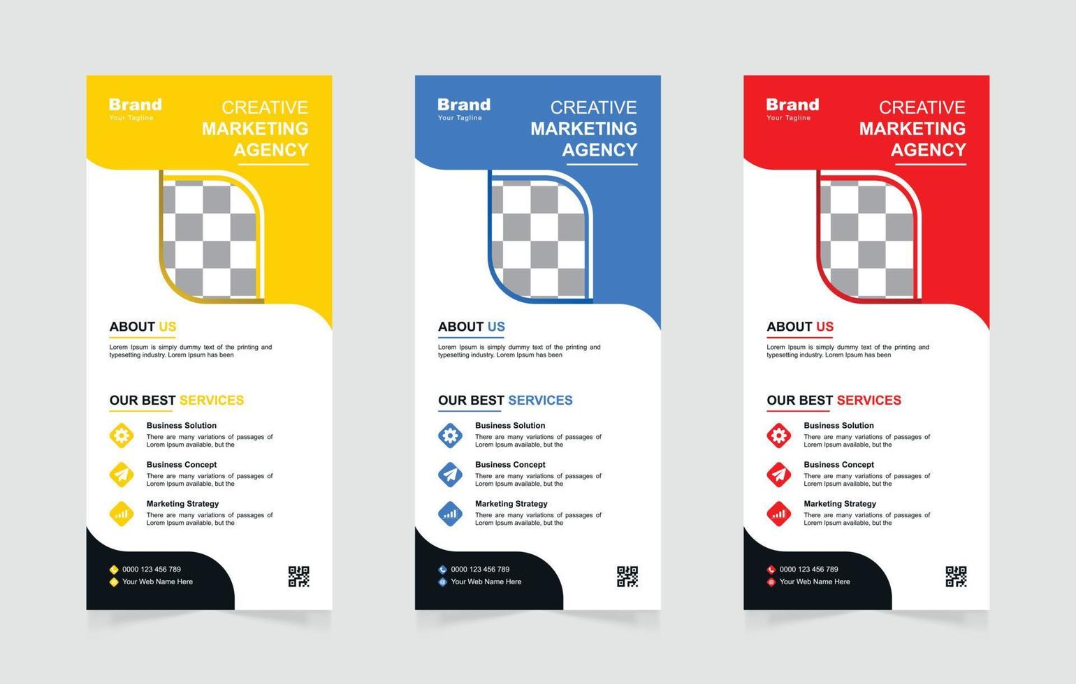 Creative business rack card or dl flyer design template vector