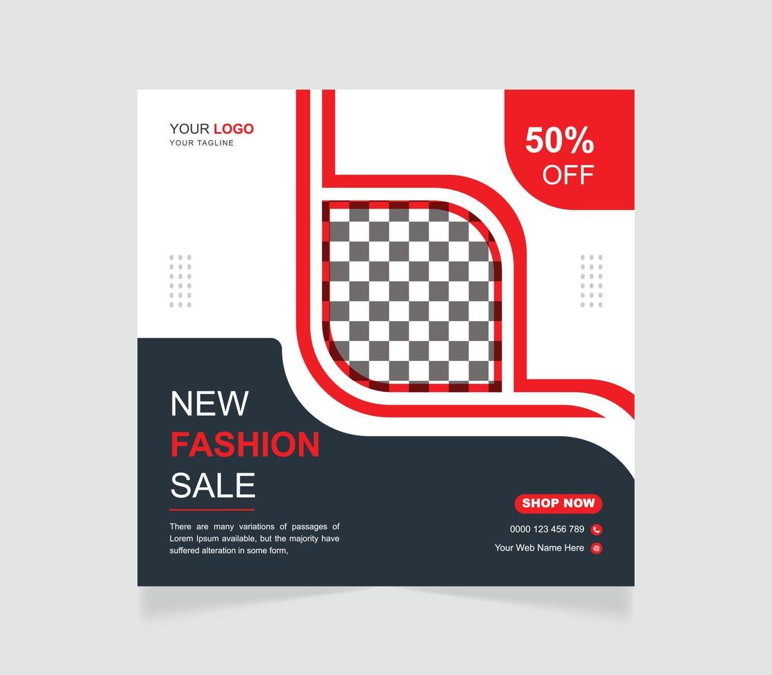 Modern fashion sale social media post and web banner design template vector