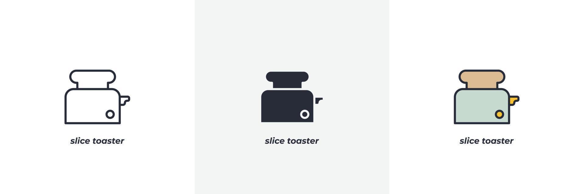slice toaster icon. Line, solid and filled outline colorful version, outline and filled vector sign. Idea Symbol, logo illustration. Vector graphics