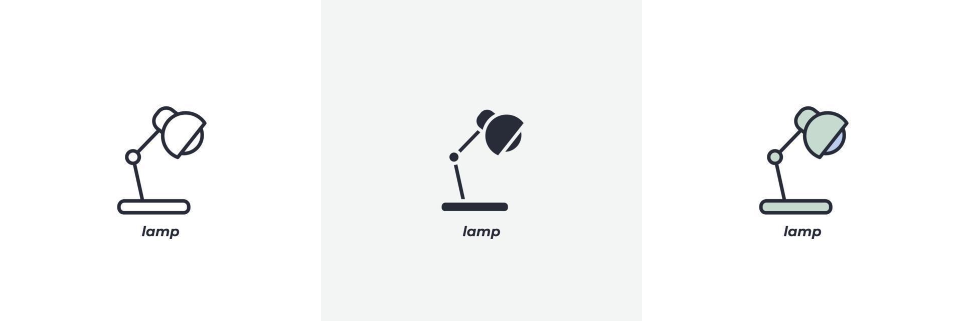 lamp icon. Line, solid and filled outline colorful version, outline and filled vector sign. Idea Symbol, logo illustration. Vector graphics
