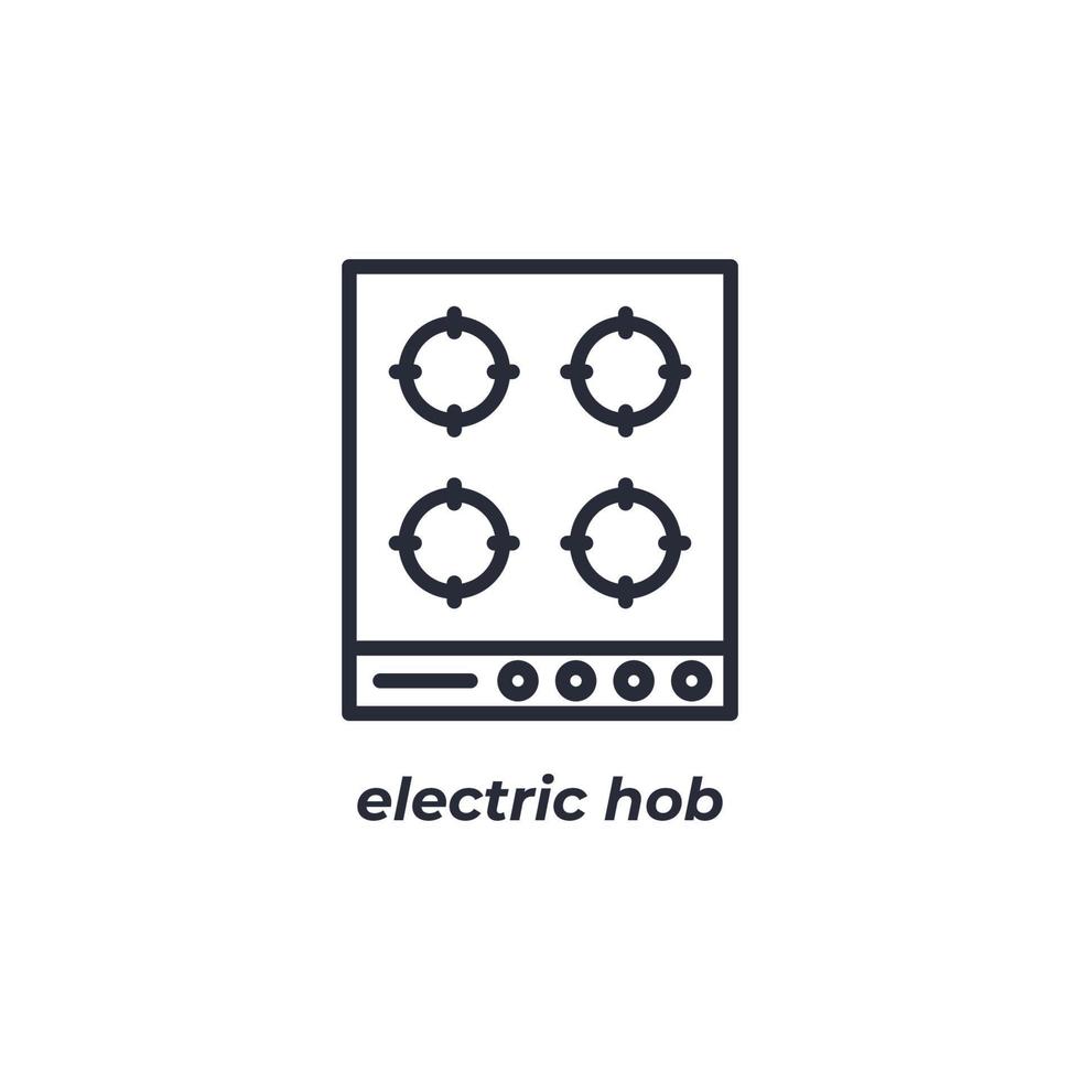 Vector sign electric hob symbol is isolated on a white background. icon color editable.