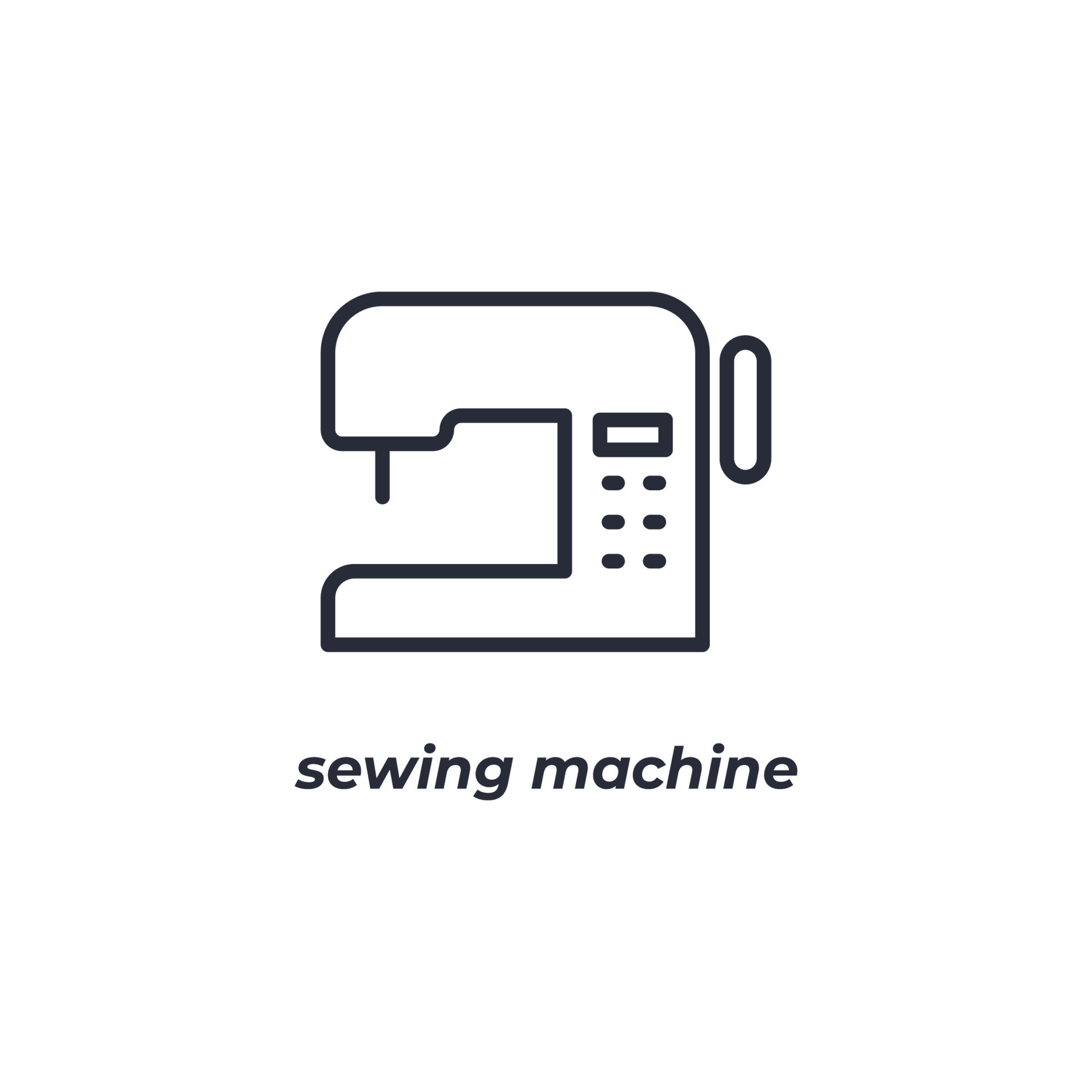 Vector sign sewing machine symbol is isolated on a white background