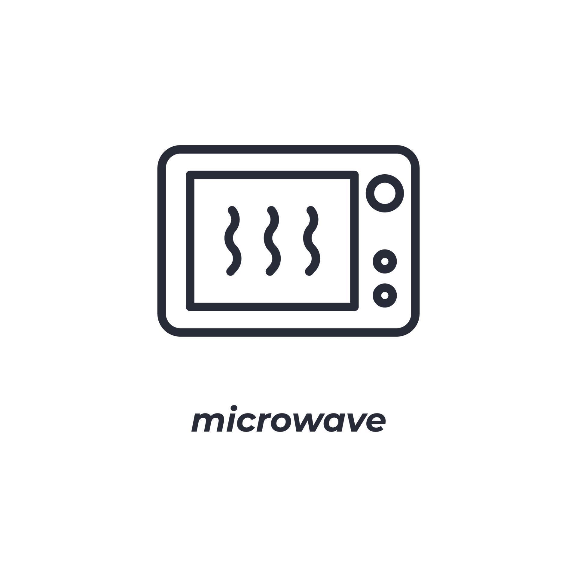Vector sign microwave symbol is isolated on a white background. icon