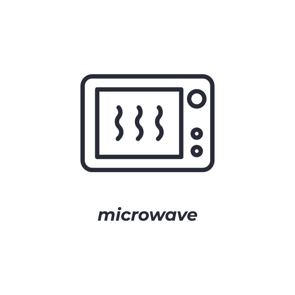 Vector sign microwave symbol is isolated on a white background. icon color editable.