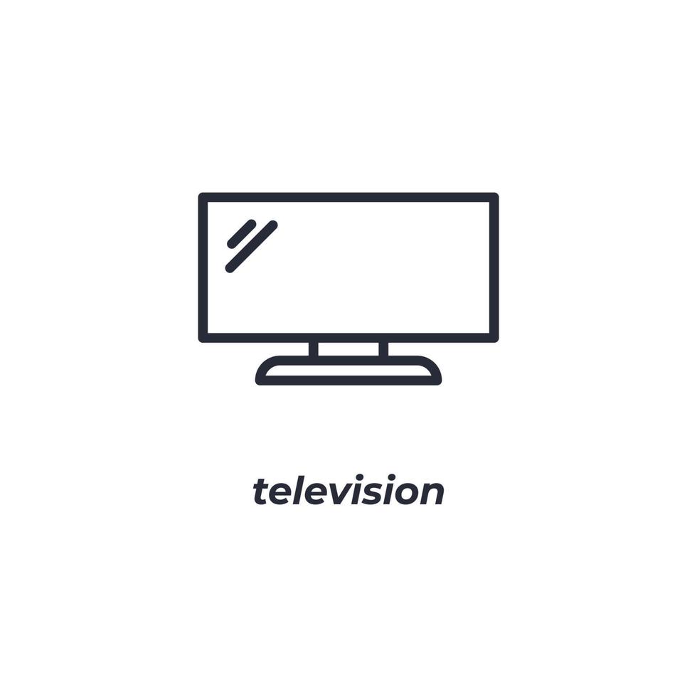 Vector sign television symbol is isolated on a white background. icon color editable.