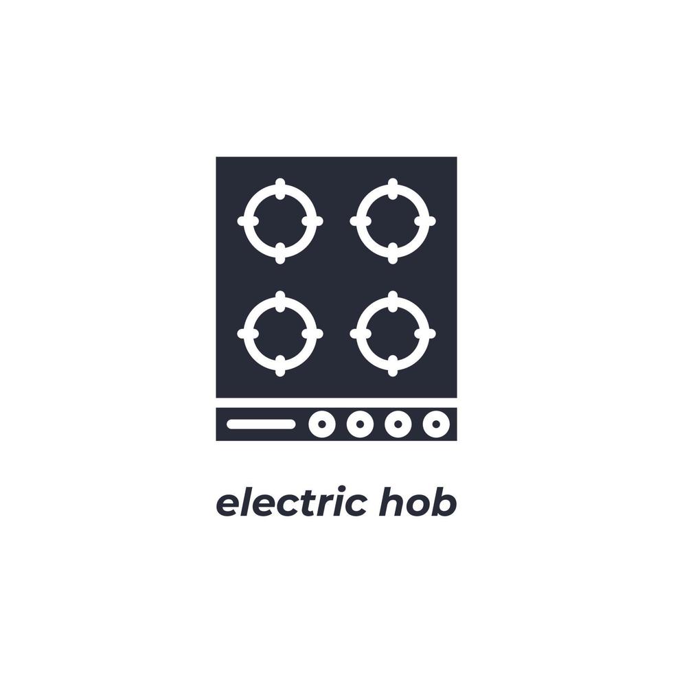 Vector sign electric hob symbol is isolated on a white background. icon color editable.