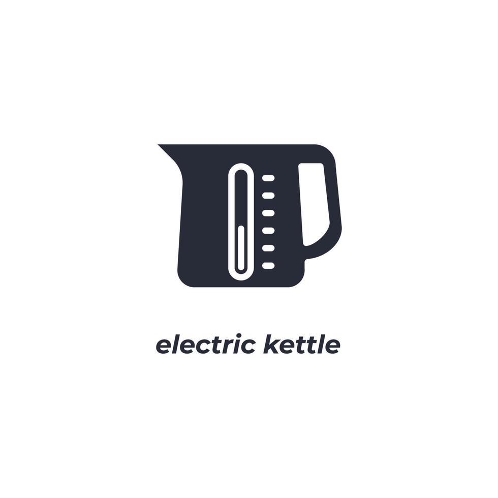 Vector sign electric kettle symbol is isolated on a white background. icon color editable.