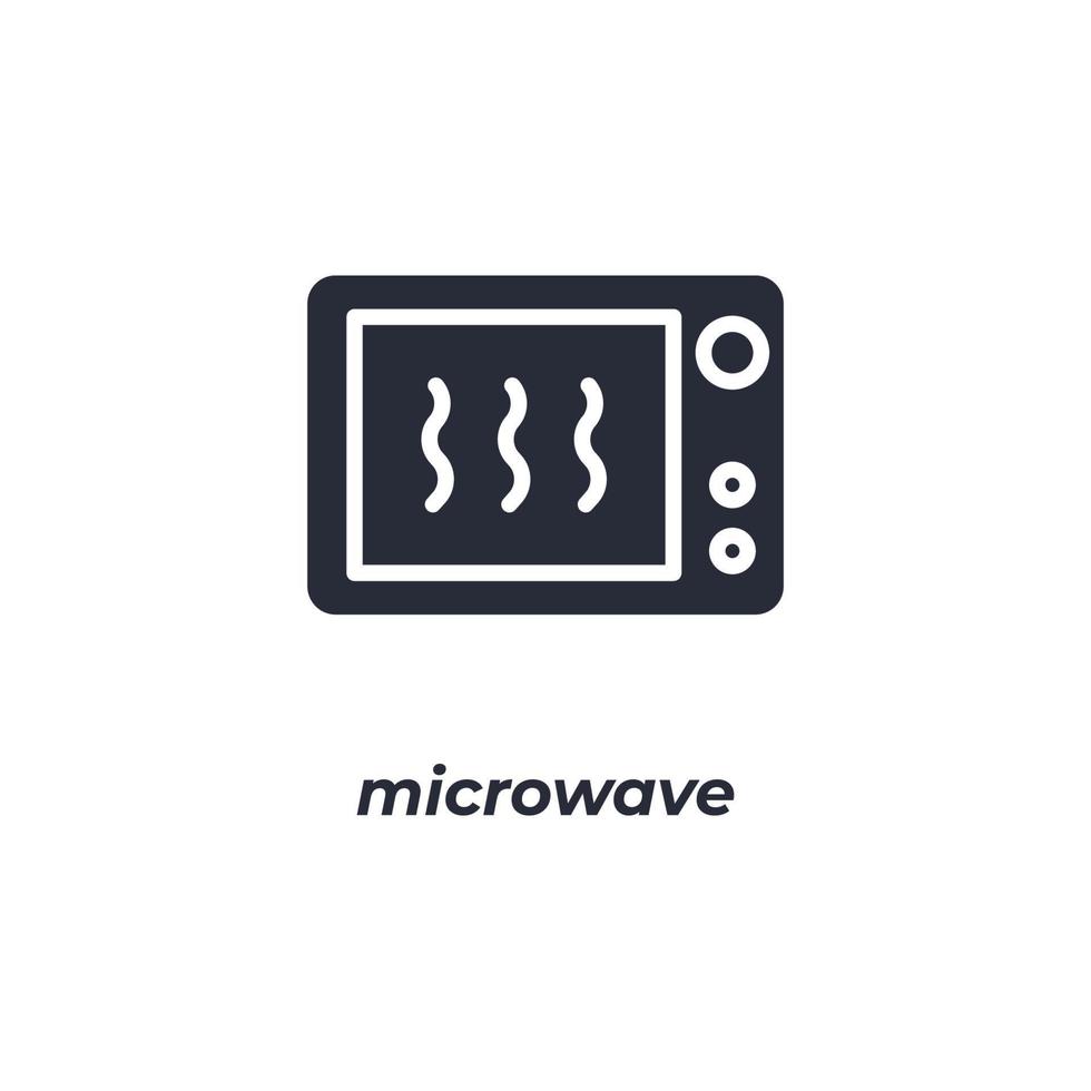 Vector sign microwave symbol is isolated on a white background. icon color editable.