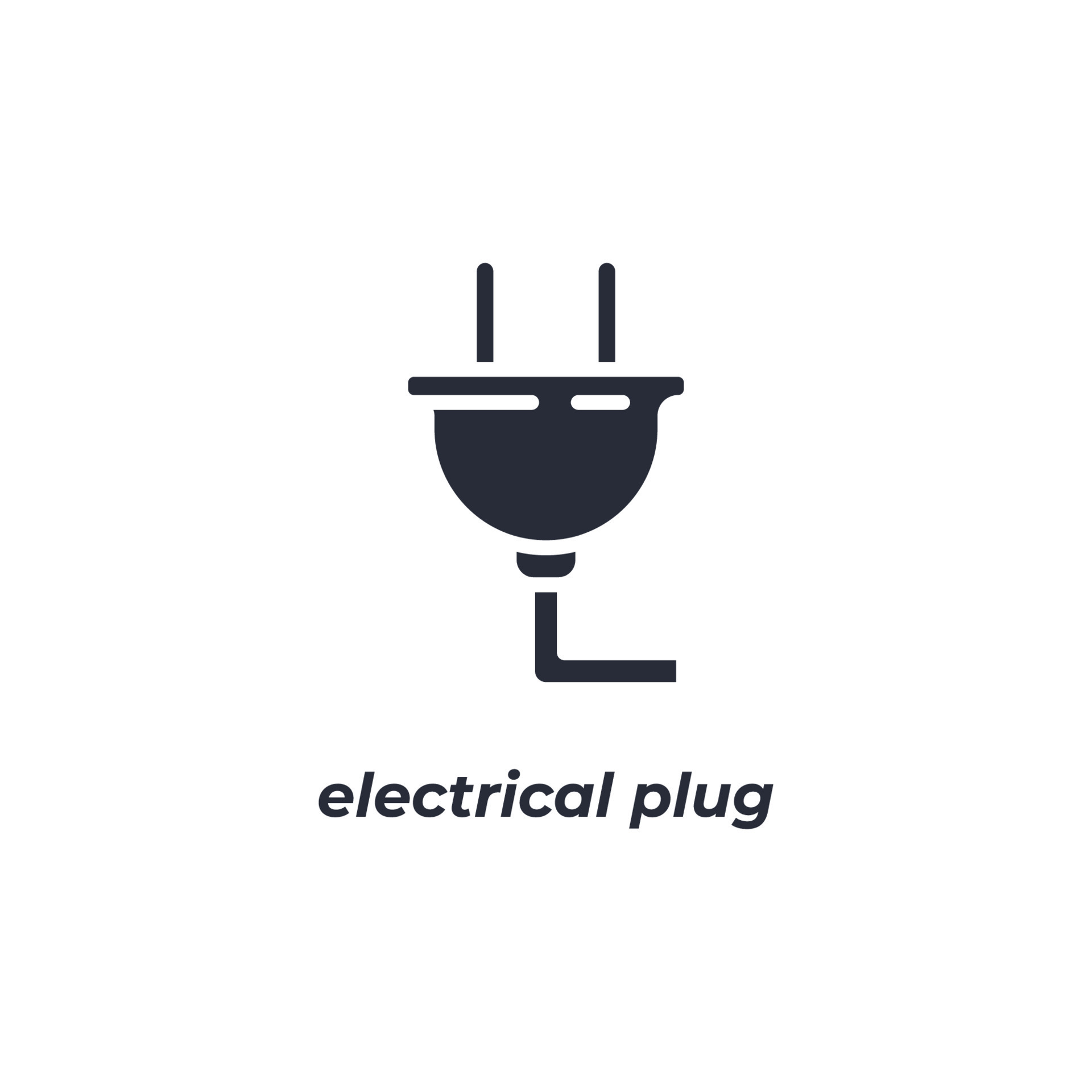 Vector sign electrical plug symbol is isolated on a white background. icon color editable